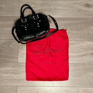Z Spoke Zac Posen Get Happy Barrel Convertible Satchel Color:black
